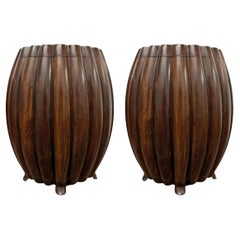 Pair of 20th Century Ming-Style Pumpkin Stools or Tables