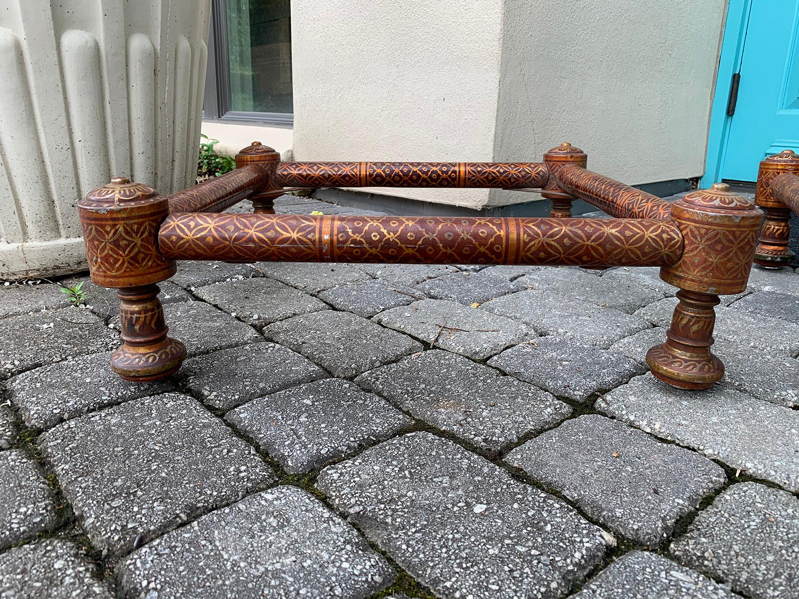 Pair of 20th Century Moroccan Style Painted Stands/Ottomans, circa 1960 1