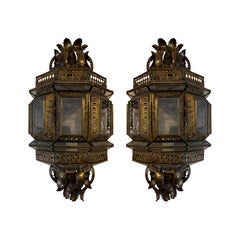 Pair of 20th Century Moroccan Style Wall Lanterns