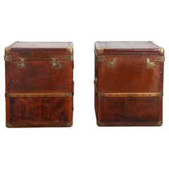 Pair of 20th Century Mulberry Home Leather Trunks