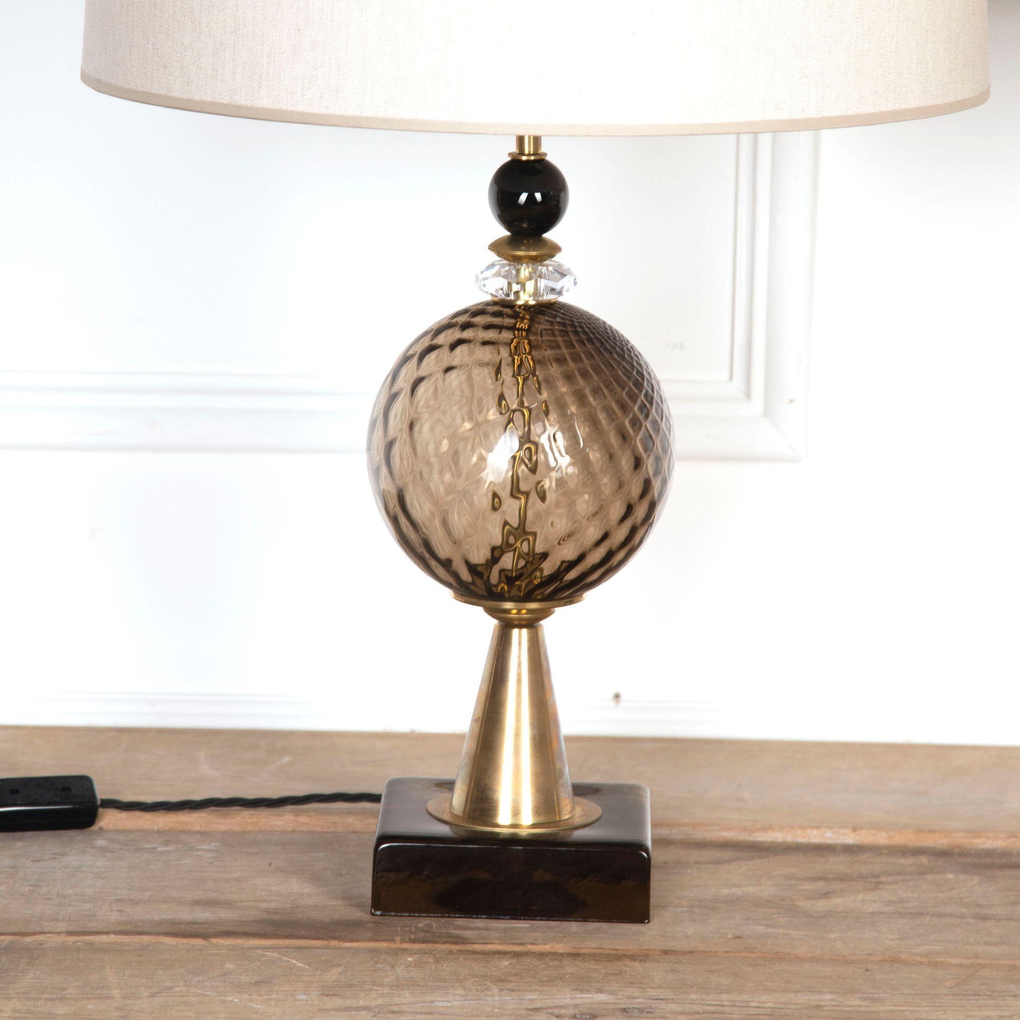 Mid-Century Modern Pair of 20th Century Murano Glass Table Lamps For Sale