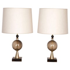 Pair of 20th Century Murano Glass Table Lamps