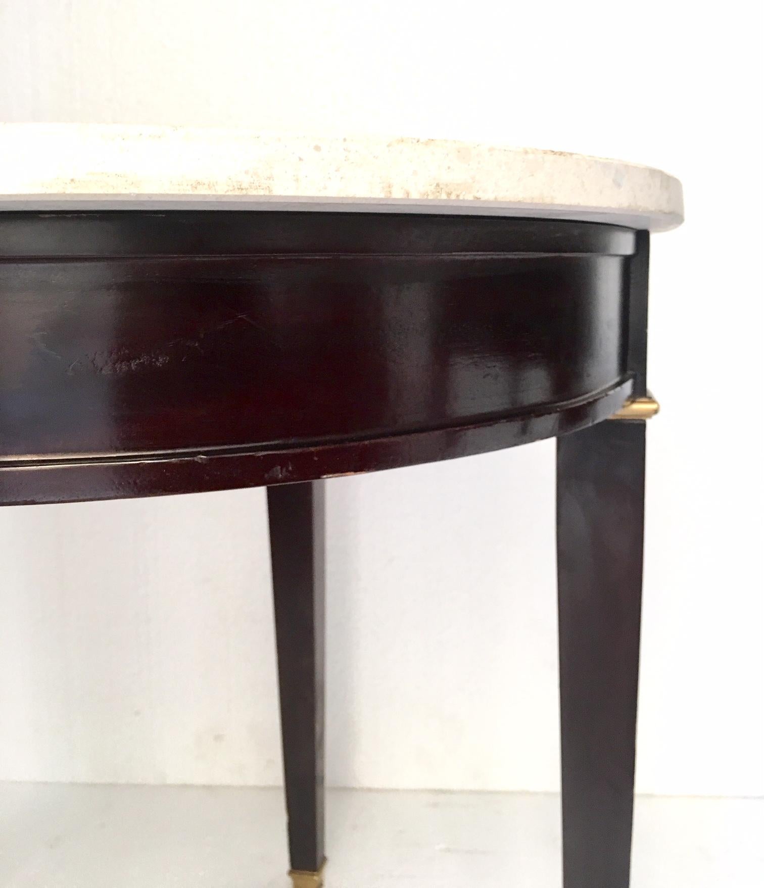 Pair of 20th Century Neoclassical Ebonized End Tables or Gueridon 4