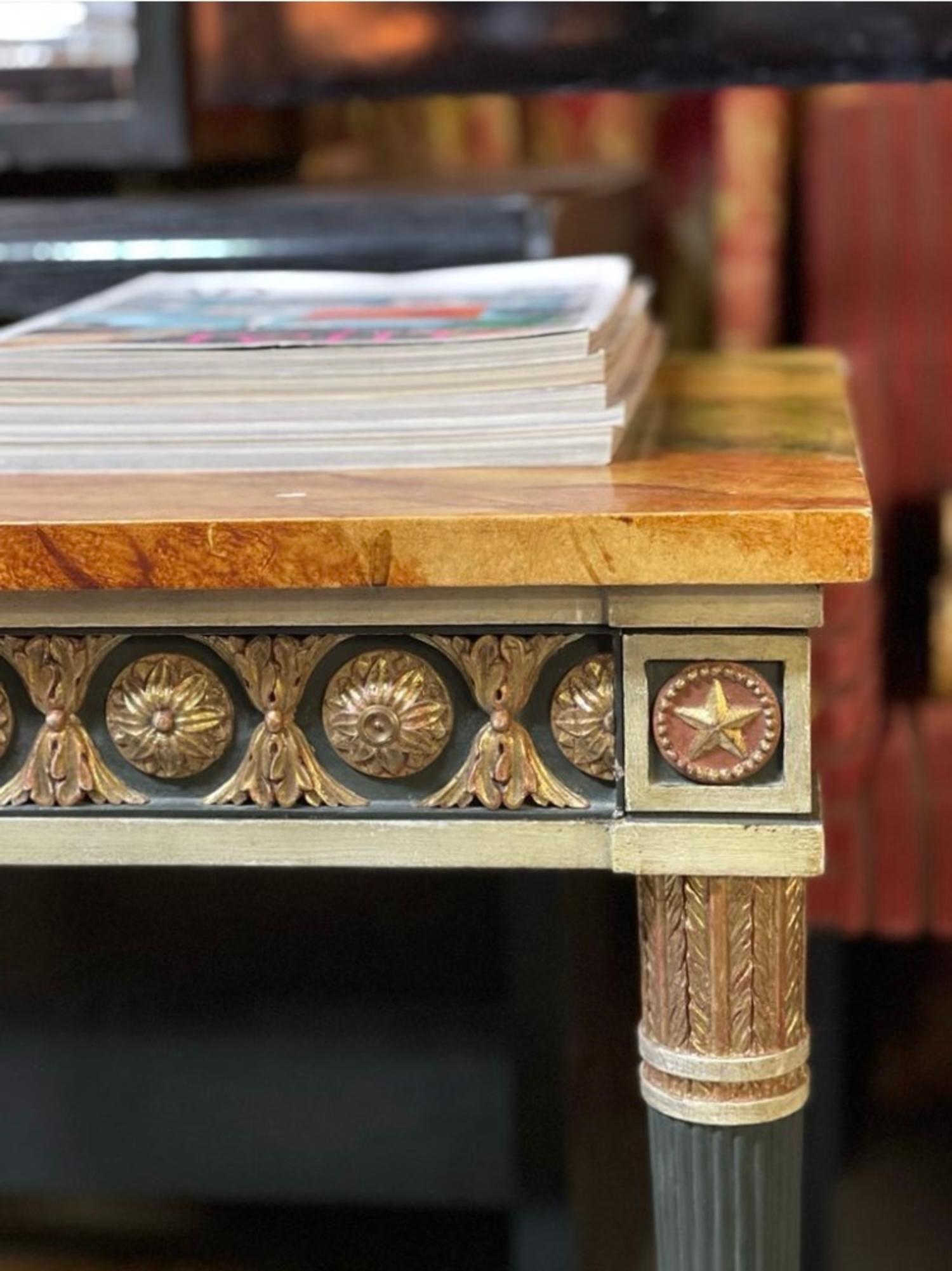 Pair of 20th Century Neoclassical Hand Painted One Drawer Side Tables For Sale 9