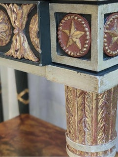 Pair of 20th Century Neoclassical Hand Painted One Drawer Side Tables