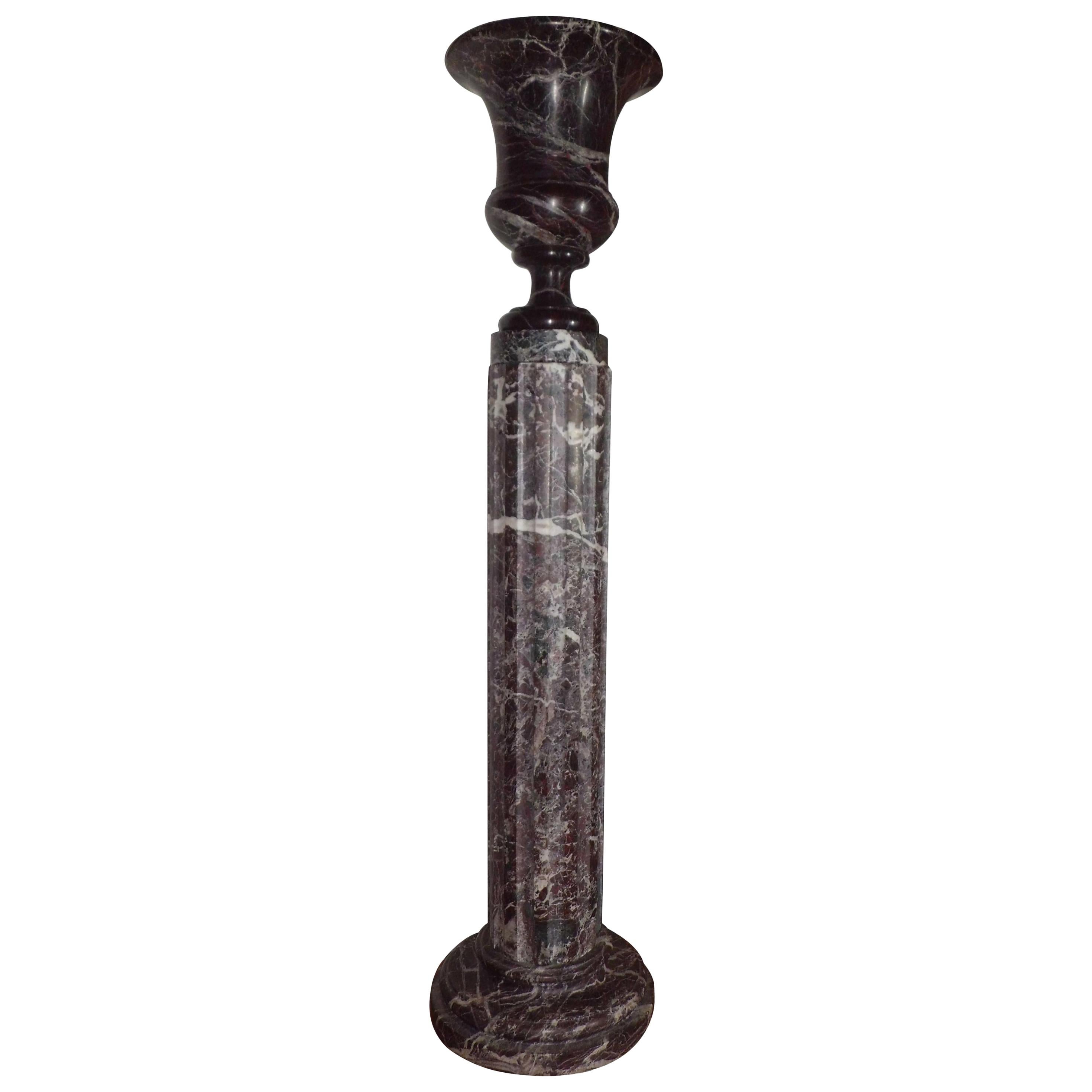 Pair of 20th Century Neoclassical Levanto Red Marble Fluted Columns, Italy, 1930 For Sale