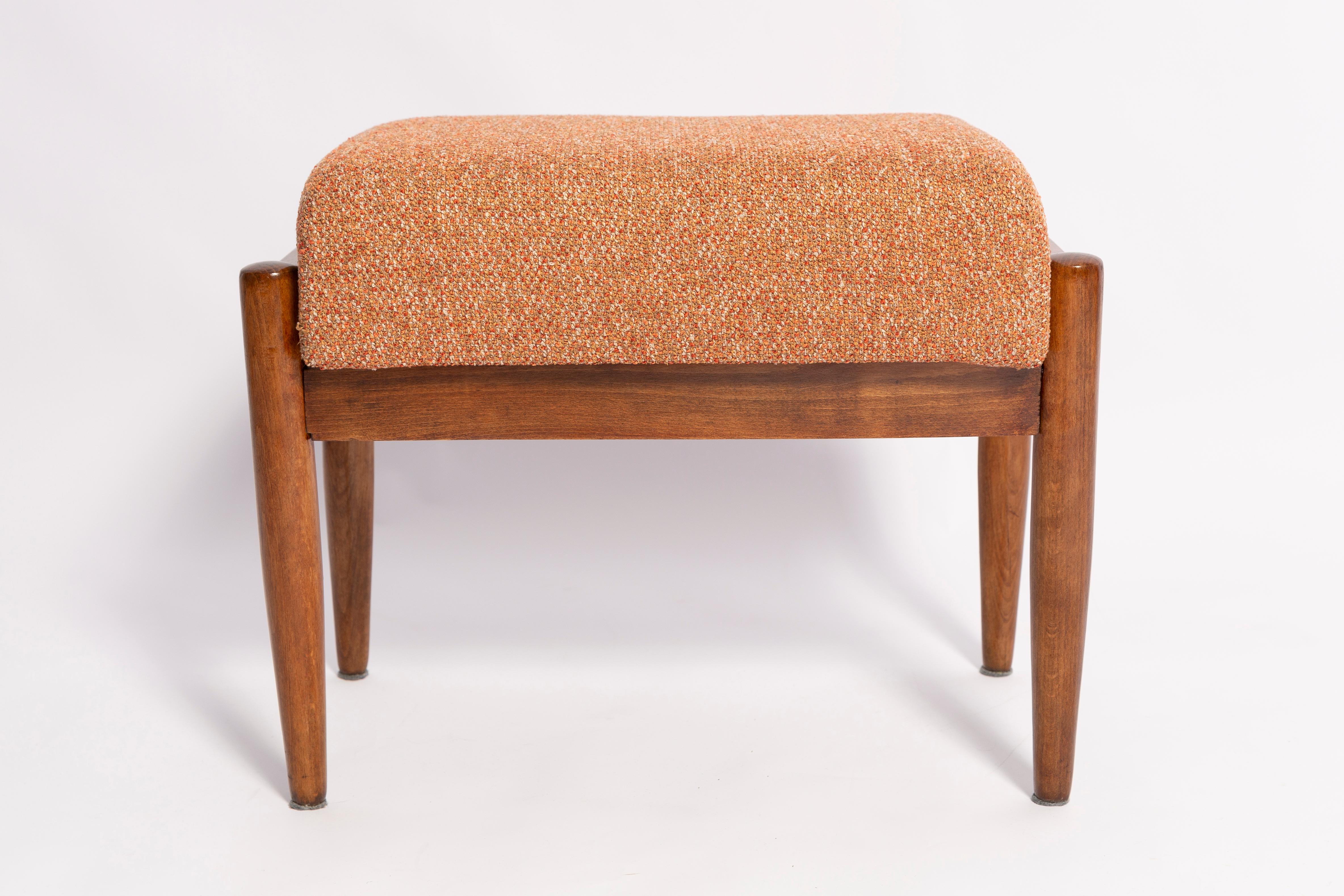 Mid-Century Modern Pair of 20th Century Orange Melange Vintage Footstools, Edmund Homa, 1960s For Sale