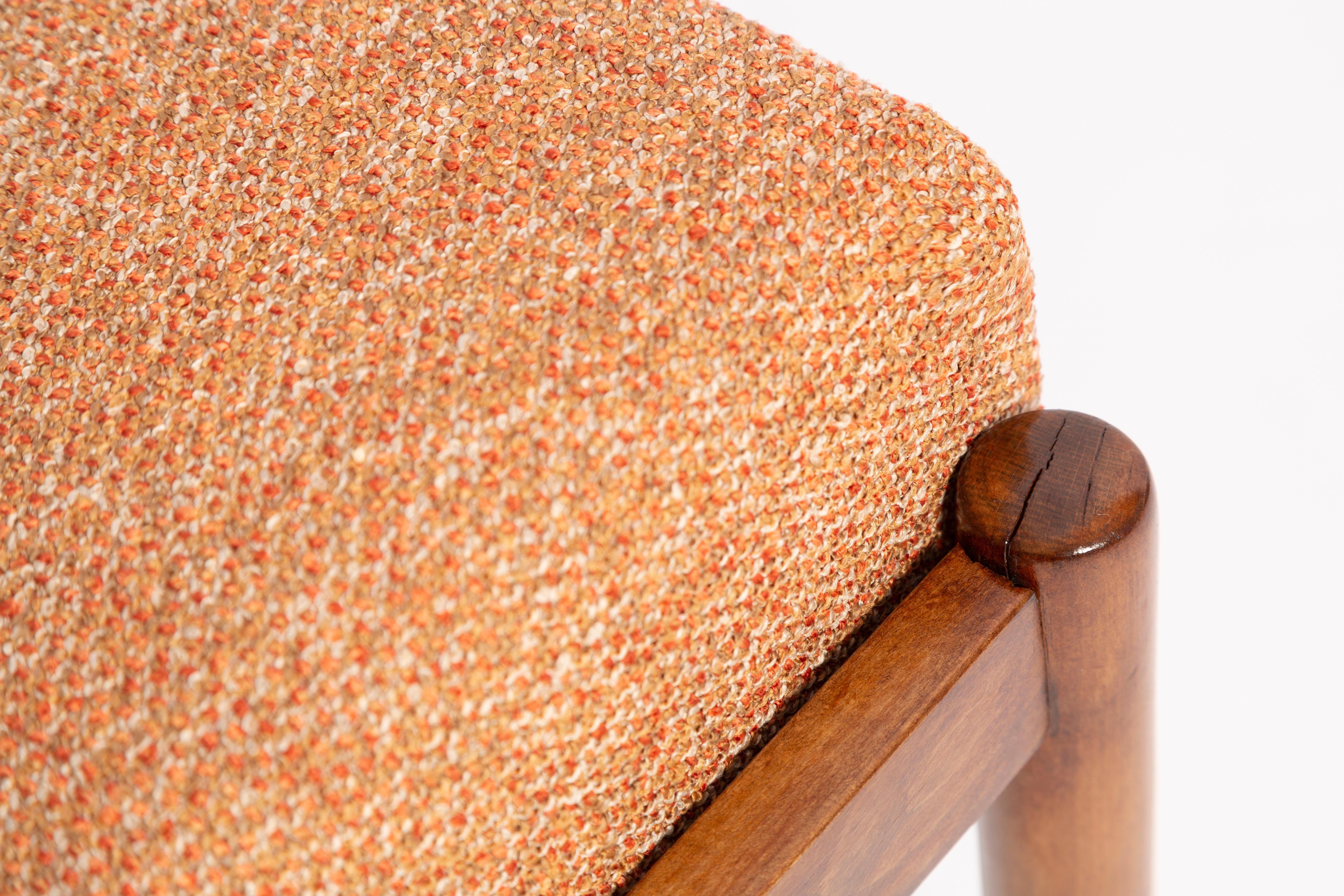 Fabric Pair of 20th Century Orange Melange Vintage Footstools, Edmund Homa, 1960s For Sale