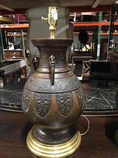 Pair of 20th Century Oriental Urn Lamps in Custom Finish