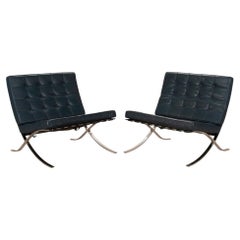 Pair of 20th Century Original Barcelona Chairs by Knoll