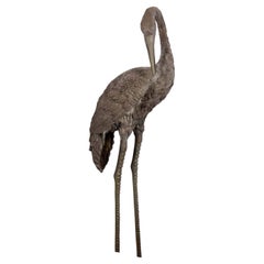 Pair of 20th Century Oversized Bronze Cranes