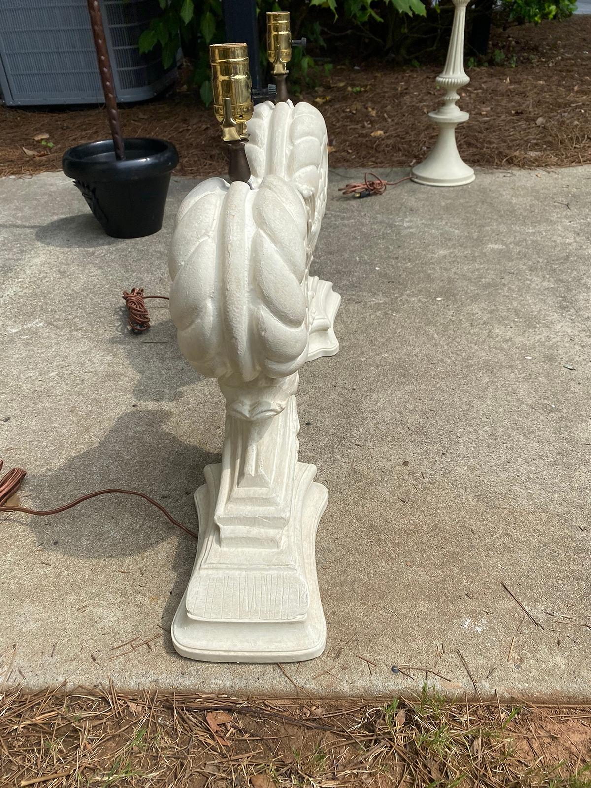 Pair of 20th Century Painted Architectural Elements as Lamps, Custom Finish In Good Condition For Sale In Atlanta, GA