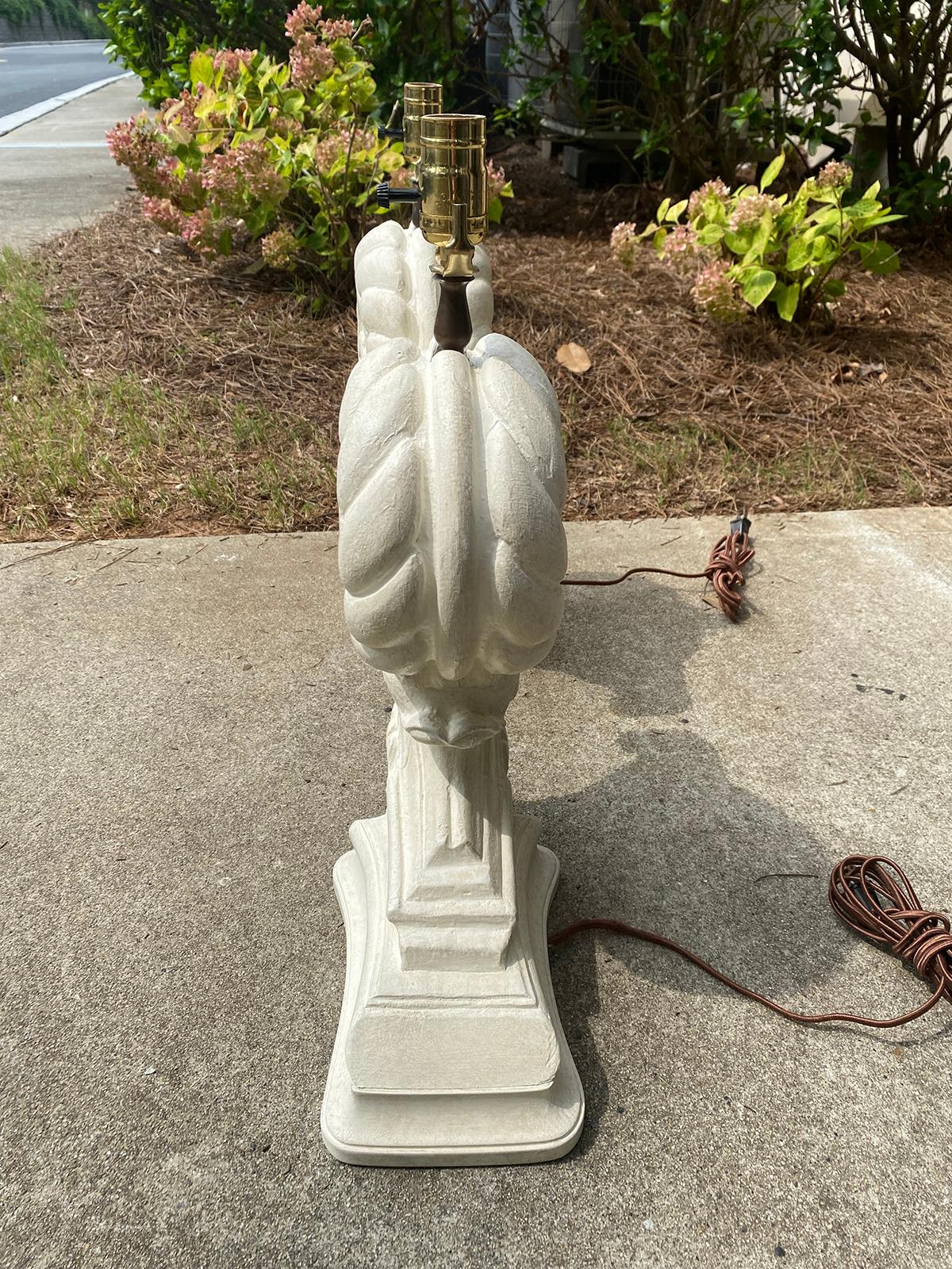 Pair of 20th Century Painted Architectural Elements as Lamps, Custom Finish For Sale 1