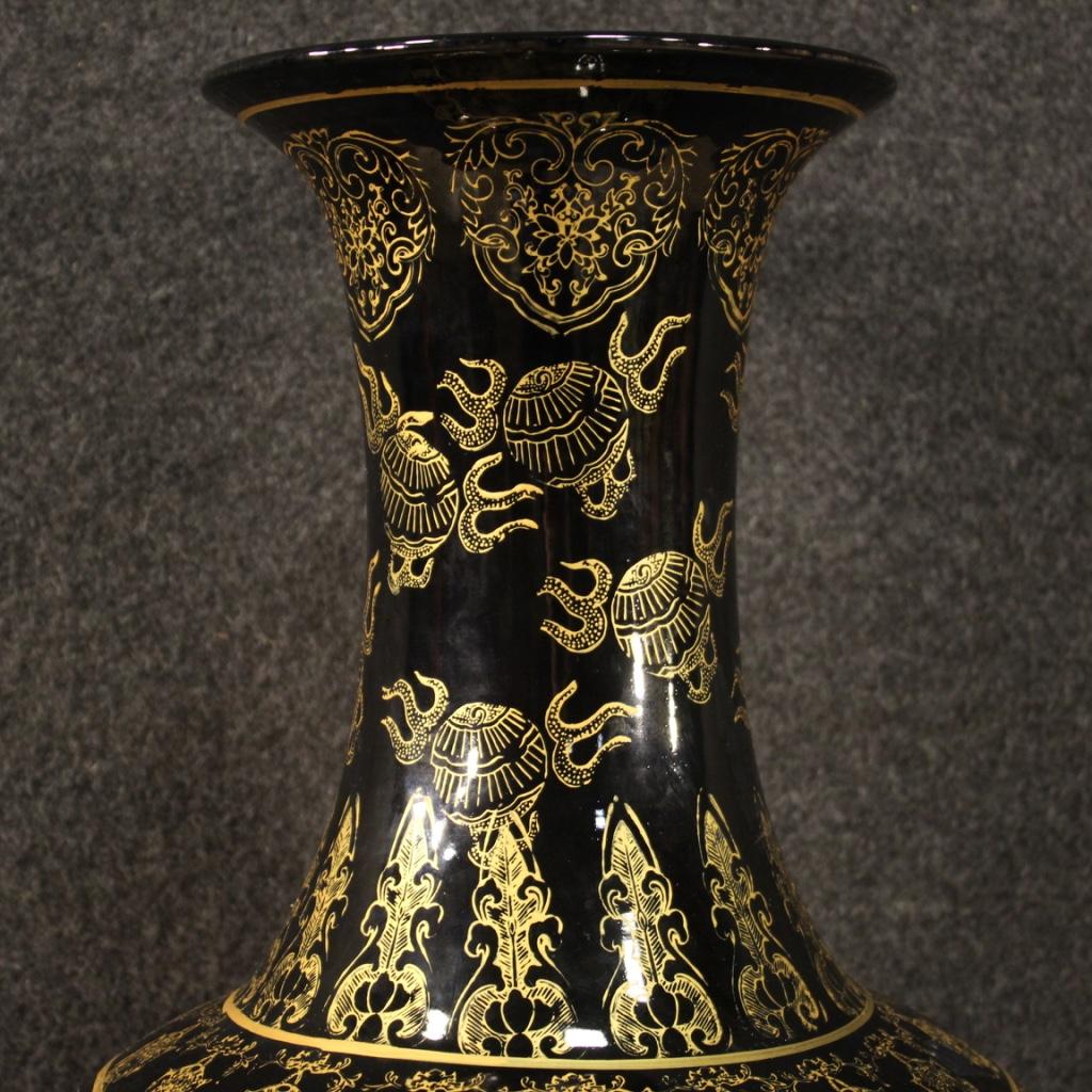 Pair of 20th Century Painted Ceramic Chinese Vases, 1950 4