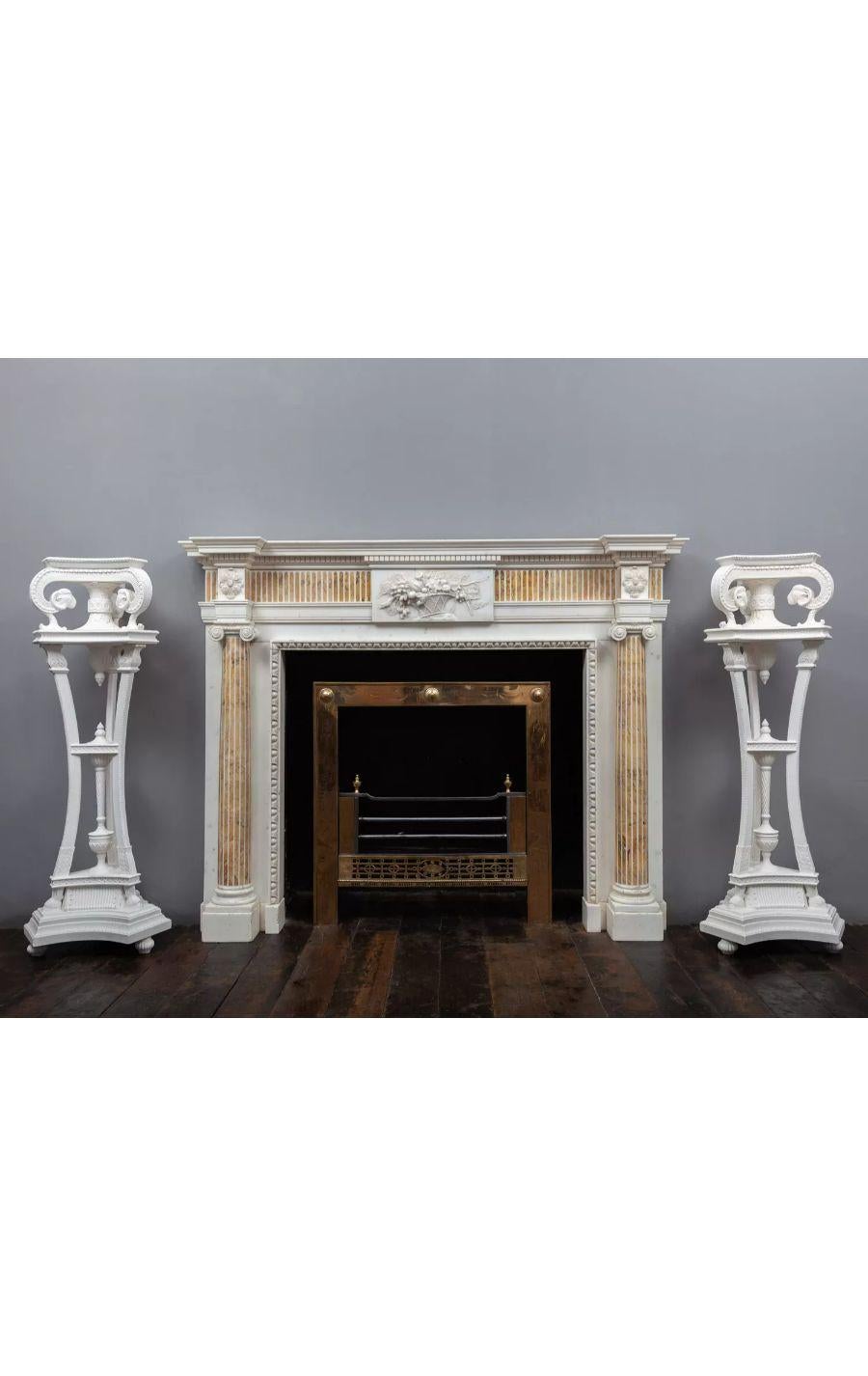 Neoclassical Pair of 20th Century Painted Hardwood Neo-classical Torcheres For Sale