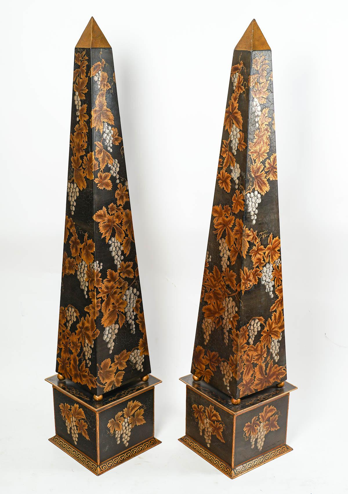 French Pair of 20th Century Painted Sheet Metal Pyramids
