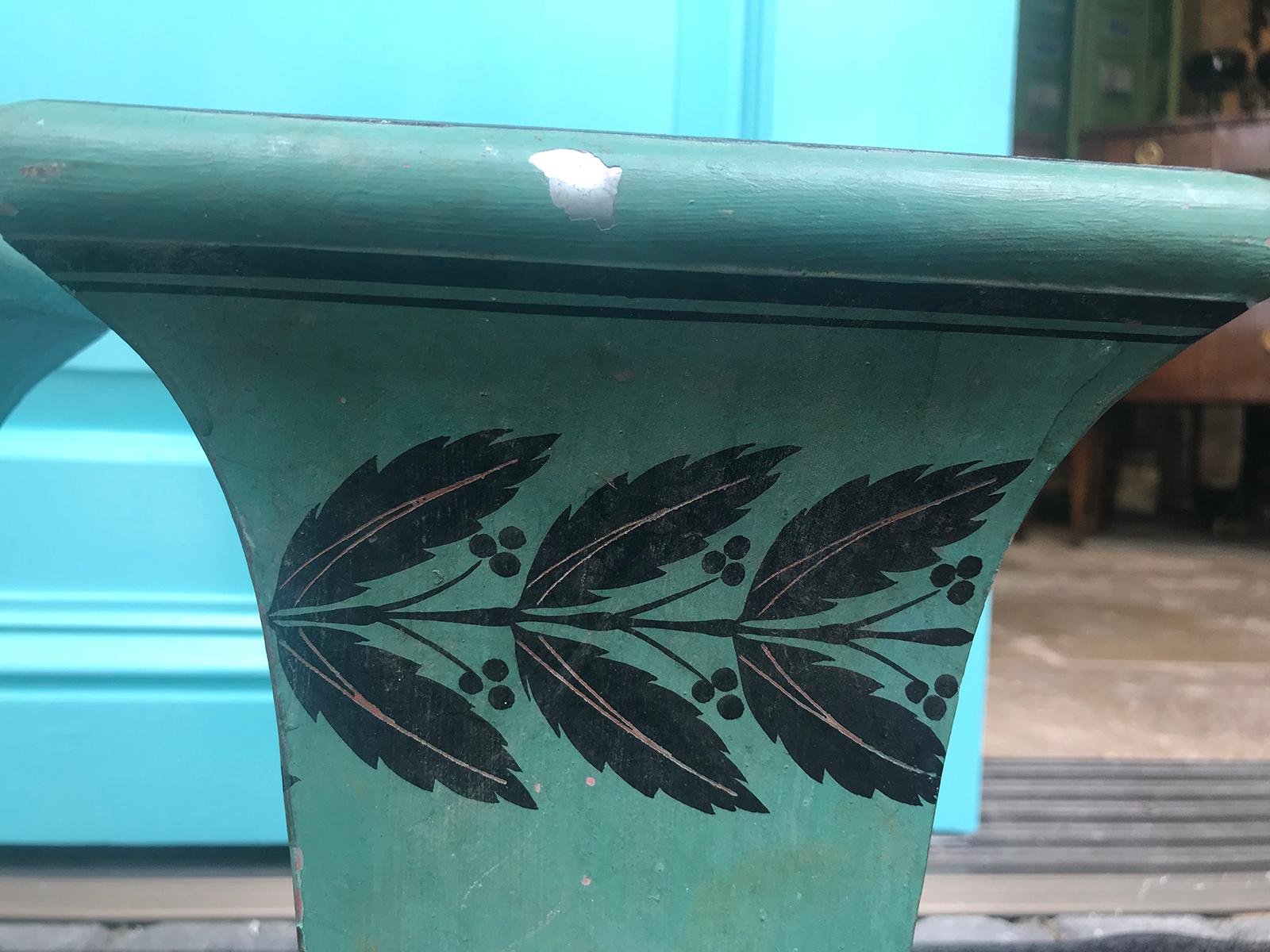 Pair of 20th Century Painted Tole Urns 2