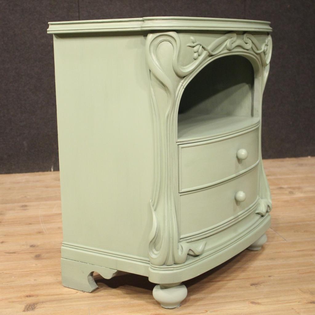 Pair of 20th Century Painted Wood Italian Art Nouveau Style Nightstands, 1970 1