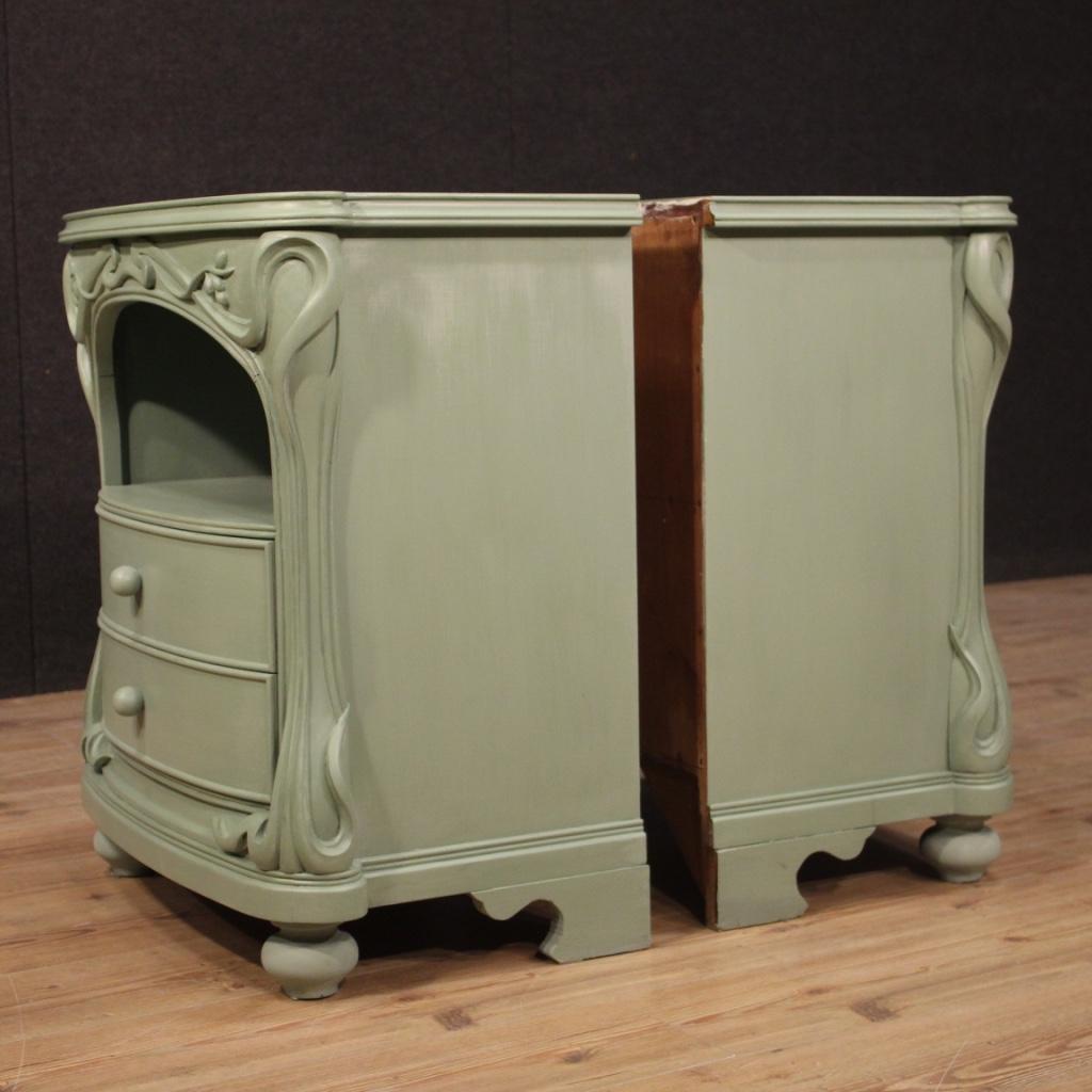 Pair of 20th Century Painted Wood Italian Art Nouveau Style Nightstands, 1970 5