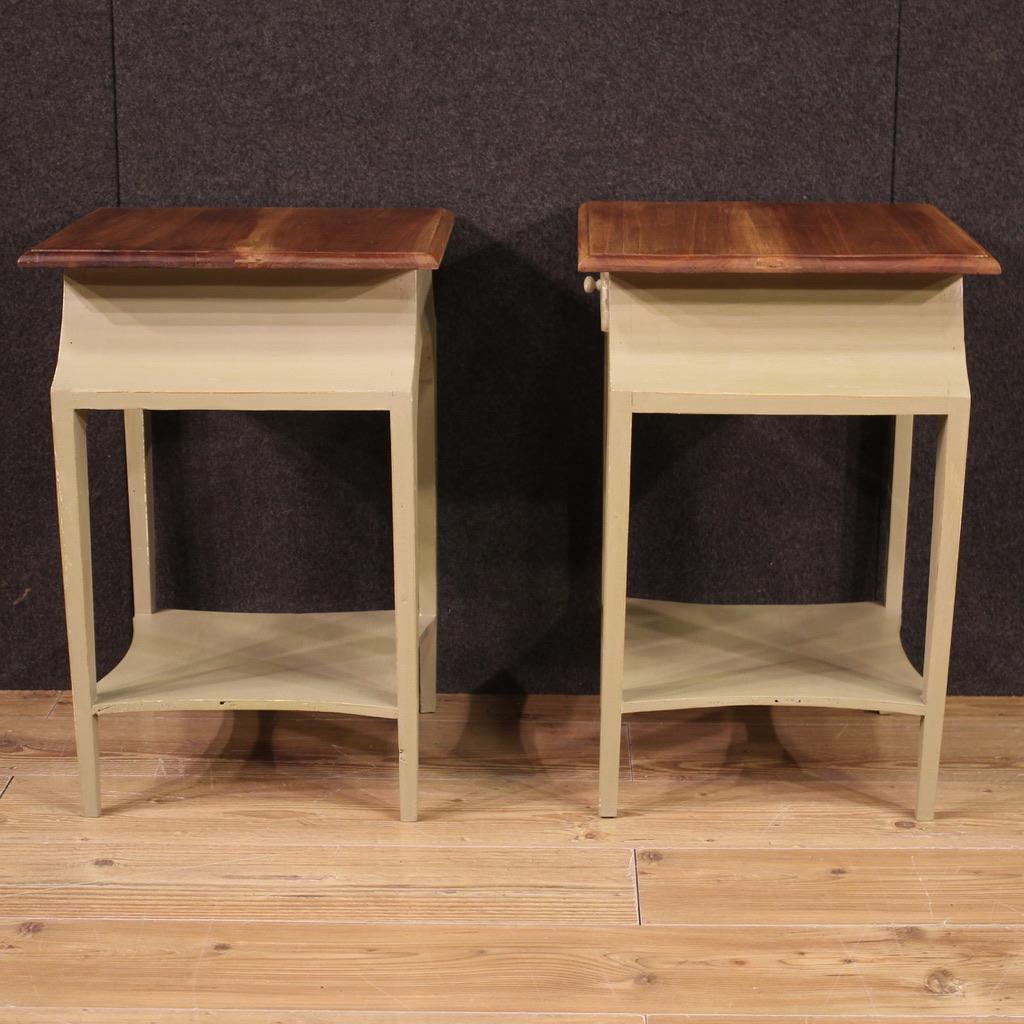 Pair of 20th Century Painted Wood Italian Bedside Tables, 1980 For Sale 2