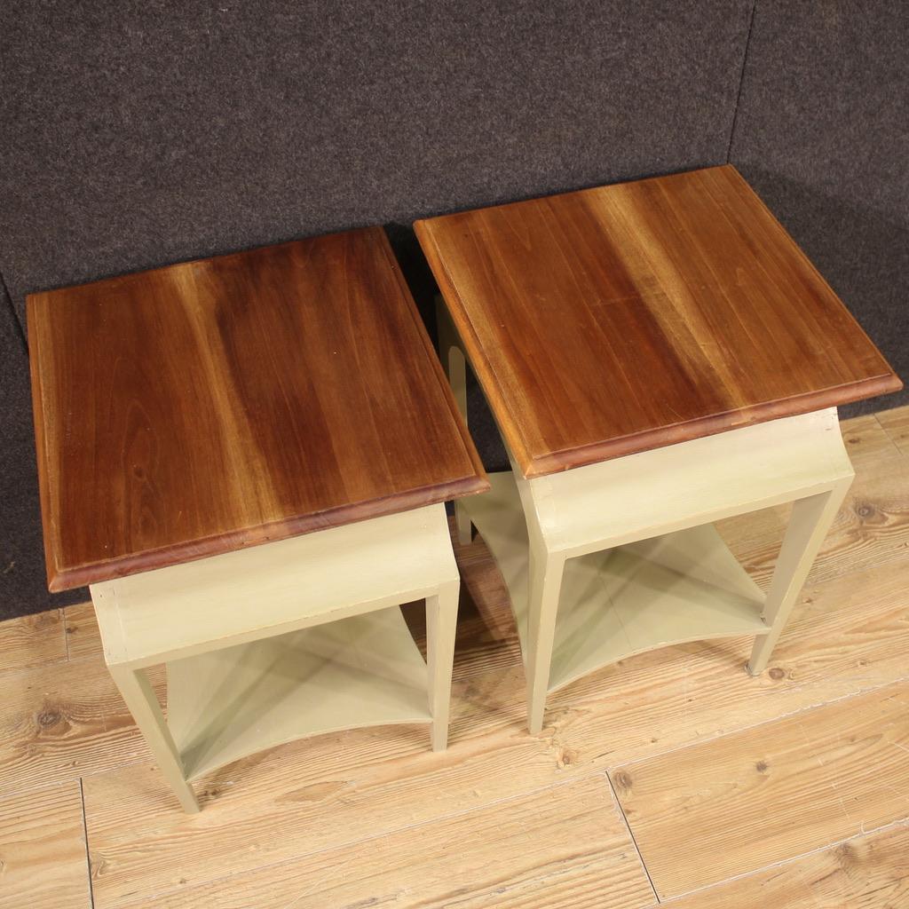 Pair of 20th Century Painted Wood Italian Bedside Tables, 1980 For Sale 5