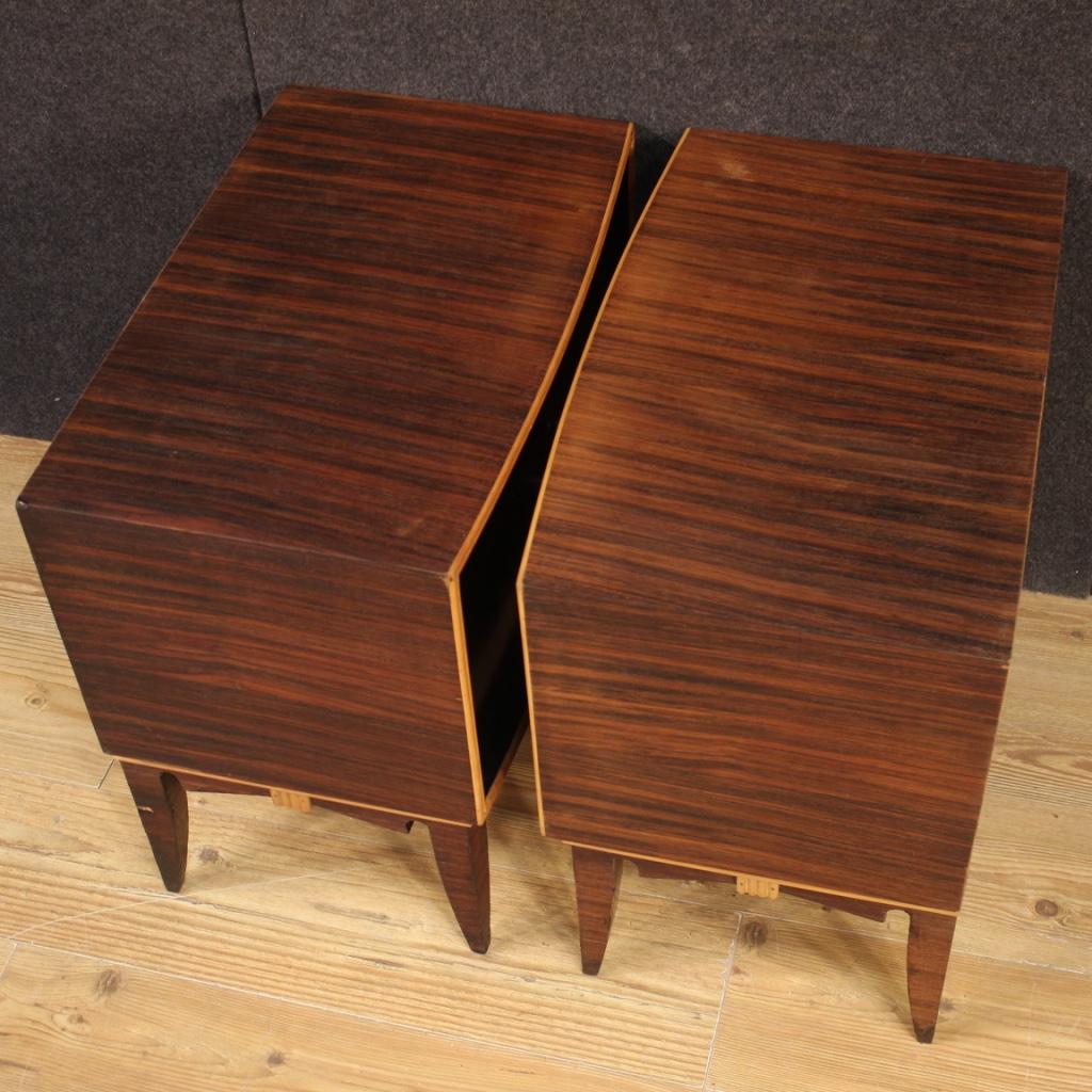 Pair of 20th Century Palisander Exotic Wood Italian Design Nightstands, 1960 1
