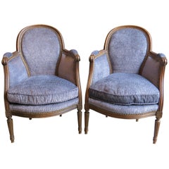 Pair of 20th Century Petite Bergères with New Upholstery "Children's Chairs"