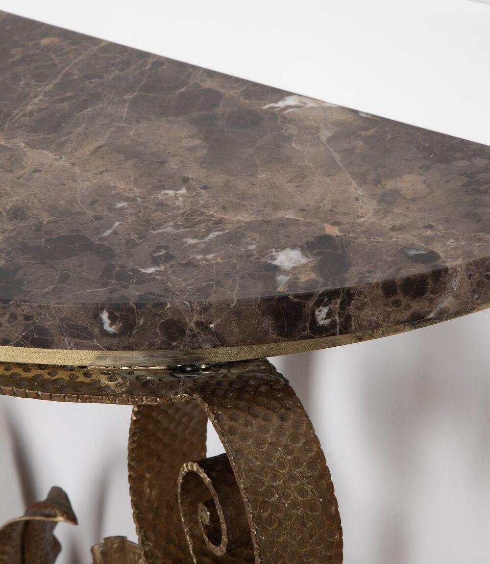 Pair of 20th Century Pier Luigi Colli Gilt Iron Console Tables For Sale 1