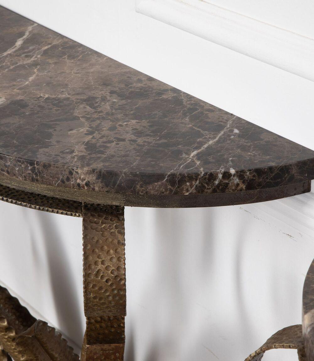 Pair of 20th Century Pier Luigi Colli Gilt Iron Console Tables For Sale 2
