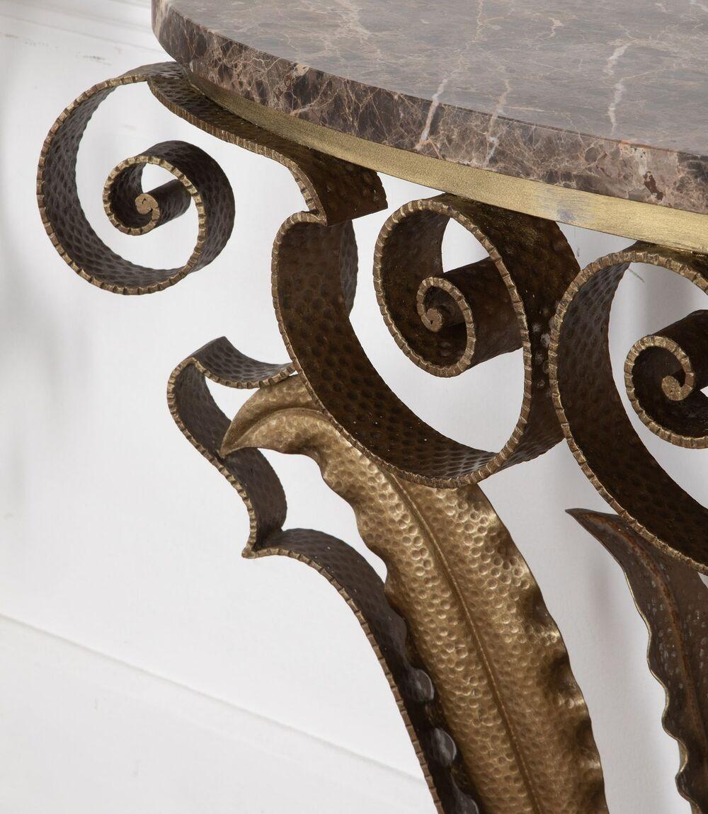 Pair of 20th Century Pier Luigi Colli Gilt Iron Console Tables For Sale 3