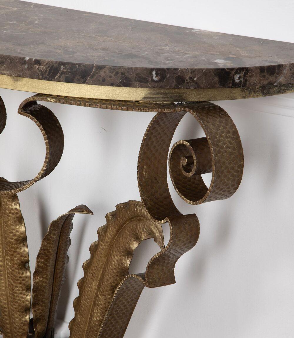 Pair of 20th Century Pier Luigi Colli Gilt Iron Console Tables For Sale 4