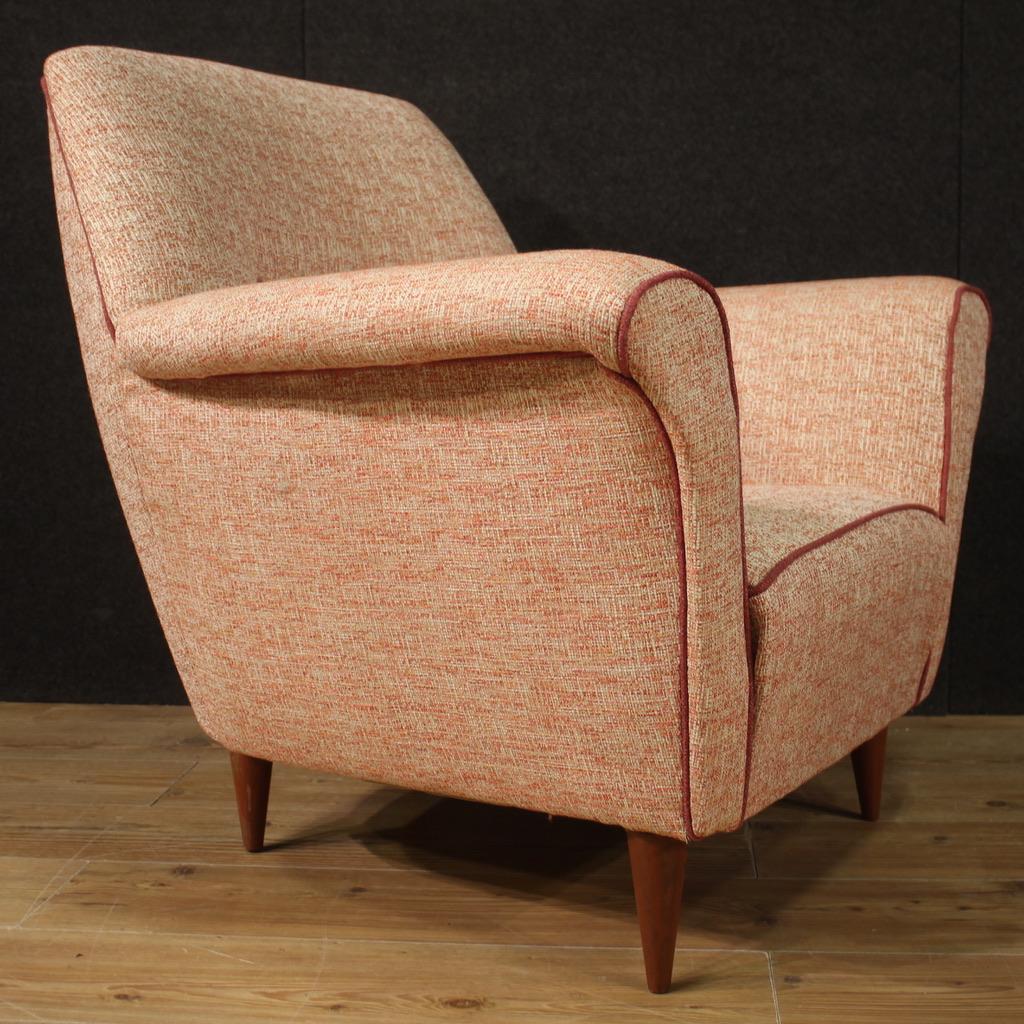 Pair of 20th Century Pink Fabric Italian Giò Ponti Style Armchairs, 1960 For Sale 9