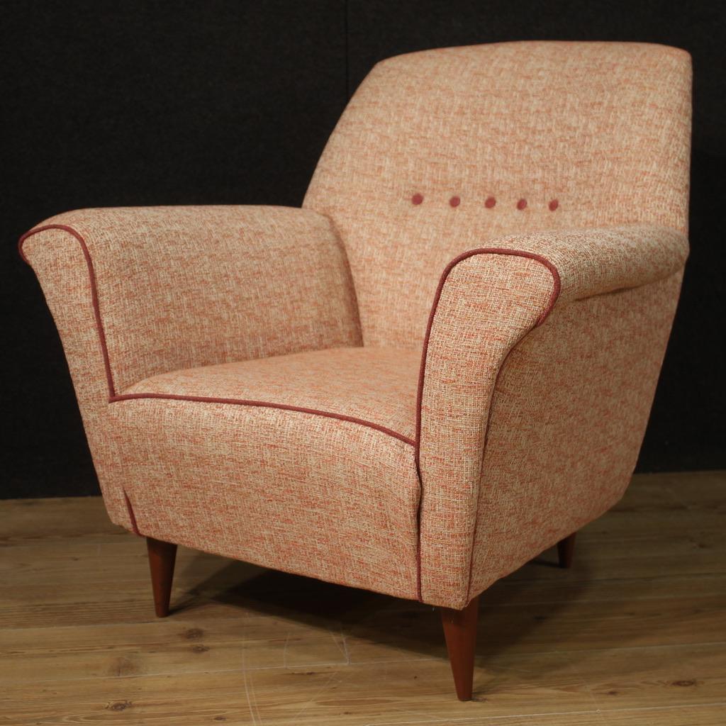 Pair of 20th Century Pink Fabric Italian Giò Ponti Style Armchairs, 1960 For Sale 3