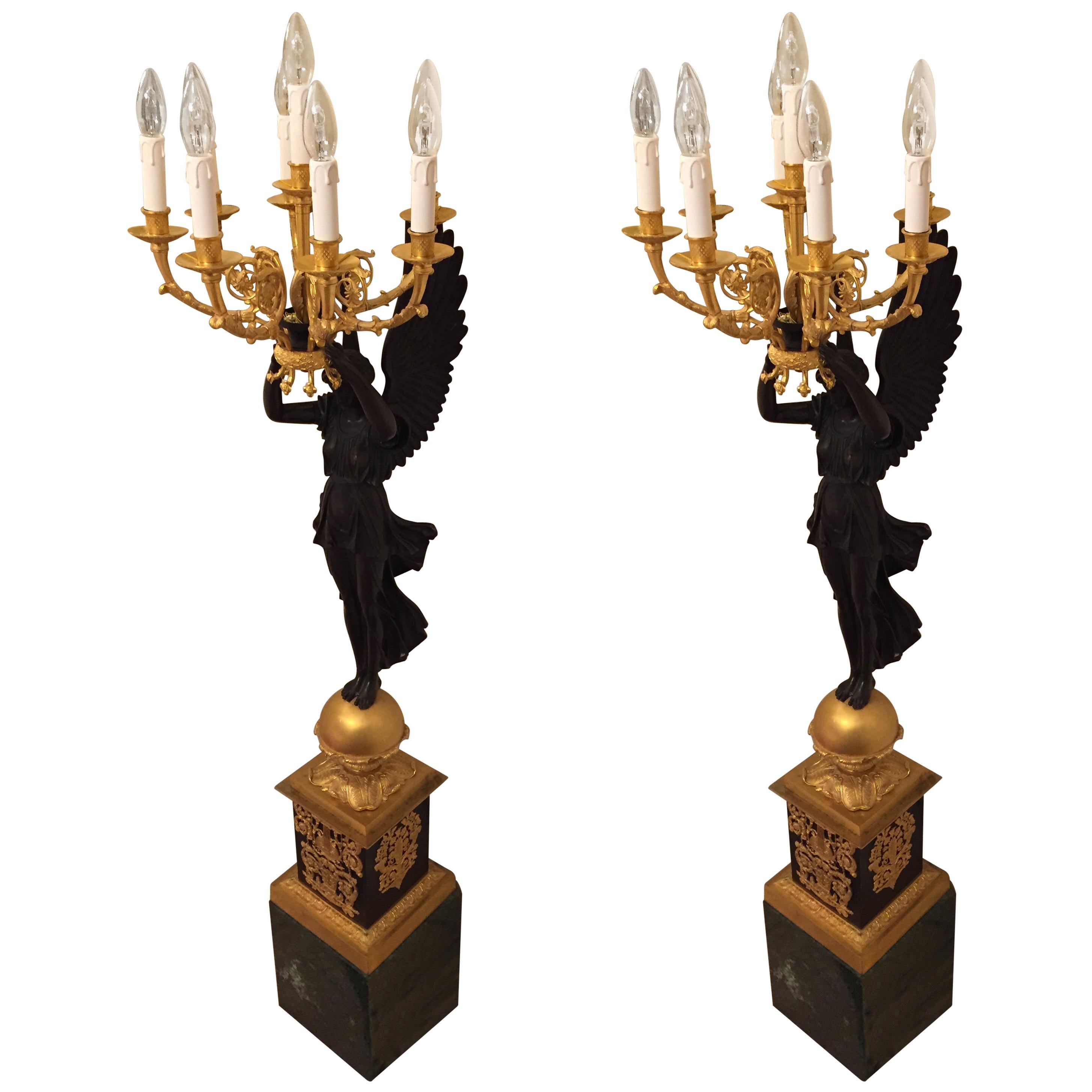 Pair of 20th Century Princely Candelabra After Pierre Philippe Thomire For Sale