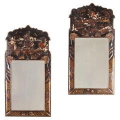 Pair of 20th Century Queen Anne Style Chinoiserie Mirrors