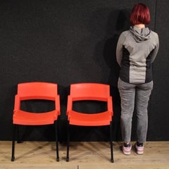 Pair of 20th-century Red City Chairs by Lucci & Orlandini for Lamm, 1980
