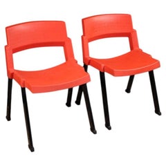 Pair of 20th-century Red City Chairs by Lucci & Orlandini for Lamm, 1980