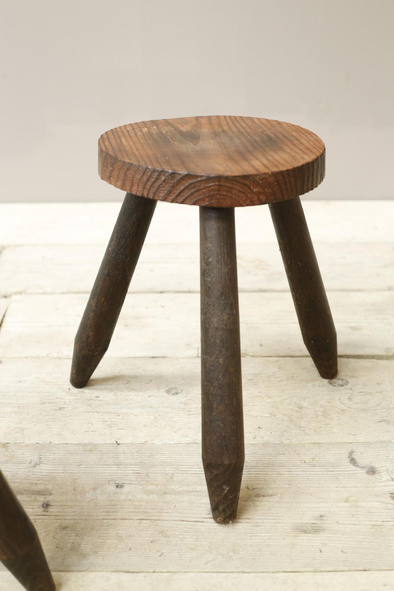 Pair of 20th Century Rustic Stools For Sale 1