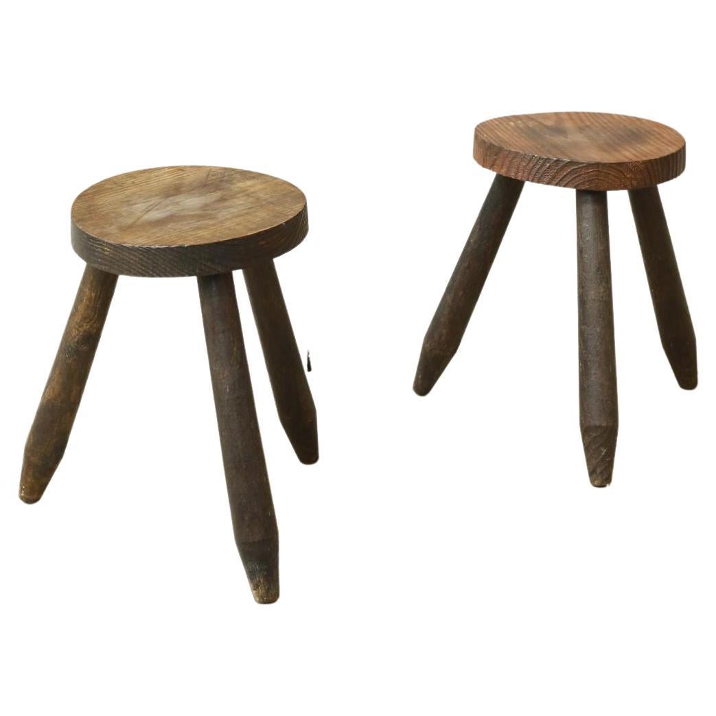 Pair of 20th Century Rustic Stools For Sale