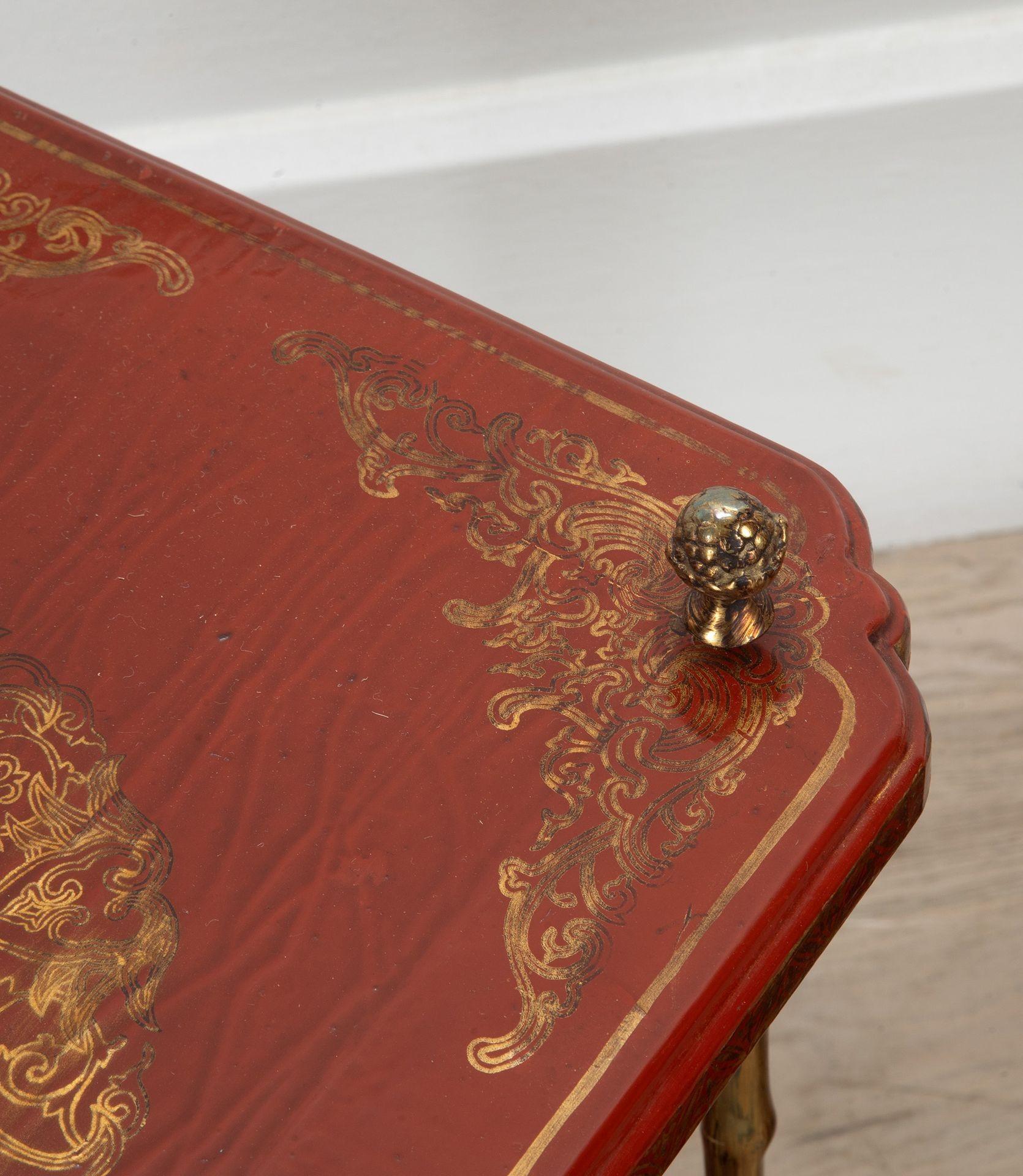 Pair of 20th Century Scarlet Lacquer Maison Bagues Tables In Good Condition In Gloucestershire, GB