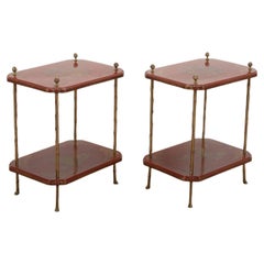 Pair of 20th Century Scarlet Lacquer Maison Bagues Tables