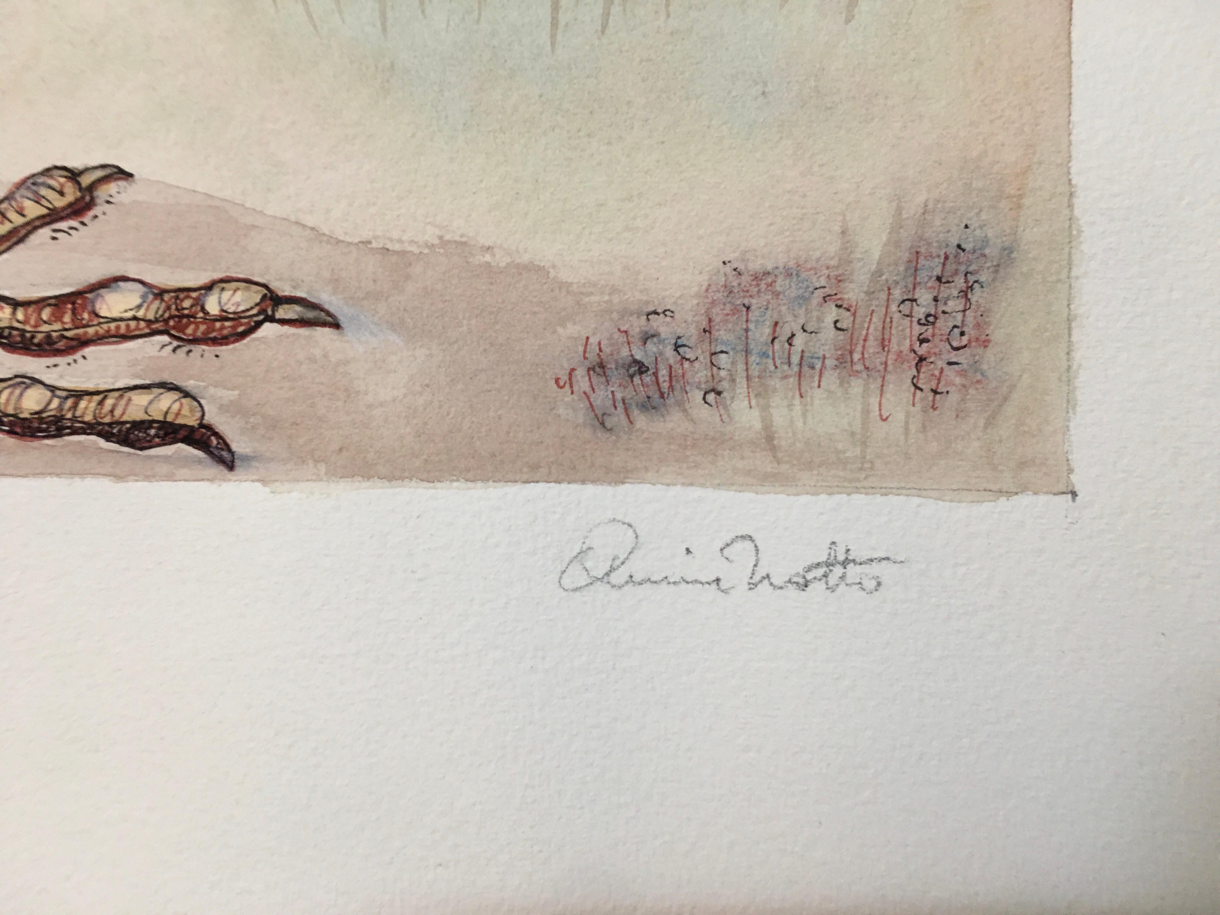 Pair of  Signed Animalier Watercolours 1
