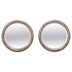 Pair of 20th Century Silver Gilt Circular Mirrors