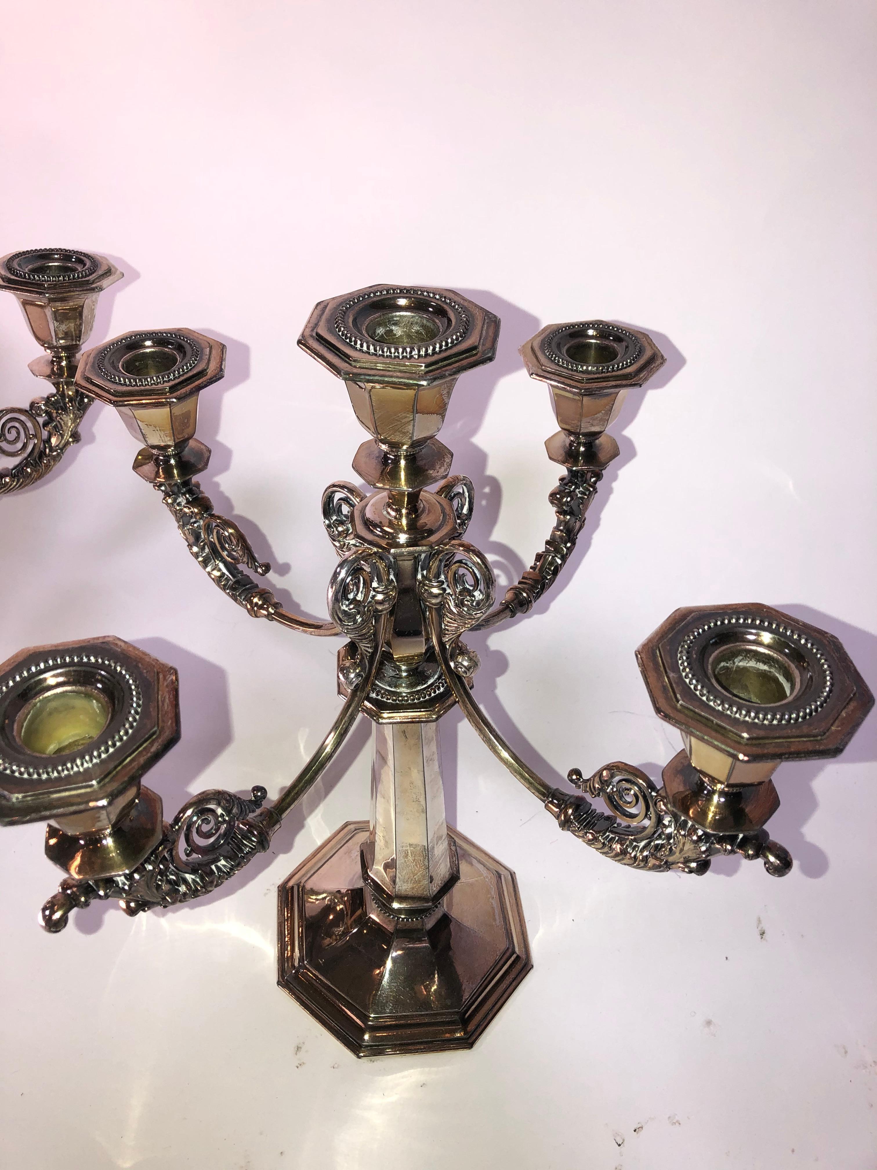 Beautiful silver plate candelabras from the early 20th century.