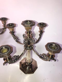 Pair of 20th Century Silver Plate Candelabras