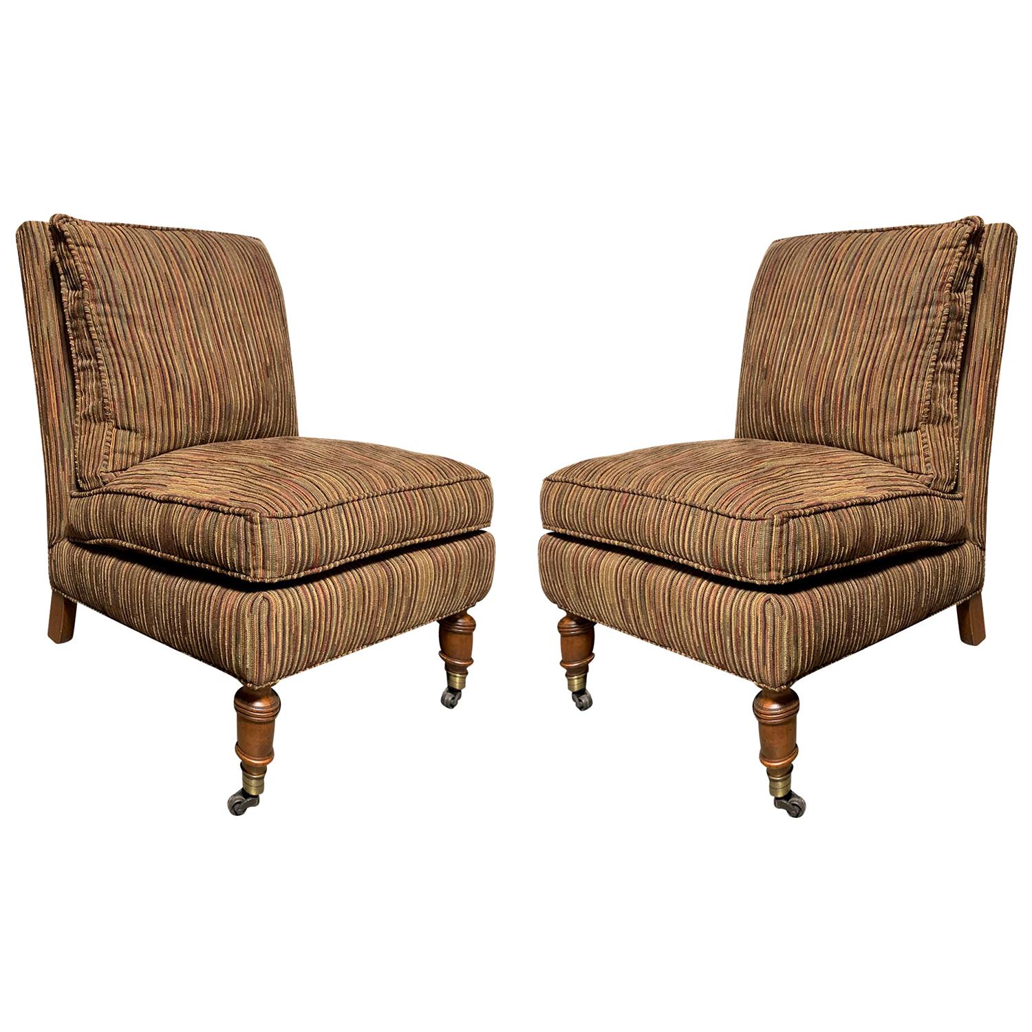 Pair of 20th Century Slipper Chairs at 1stDibs
