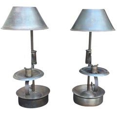 Pair of 20th Century Small Bouillotte Single Arm Lamps