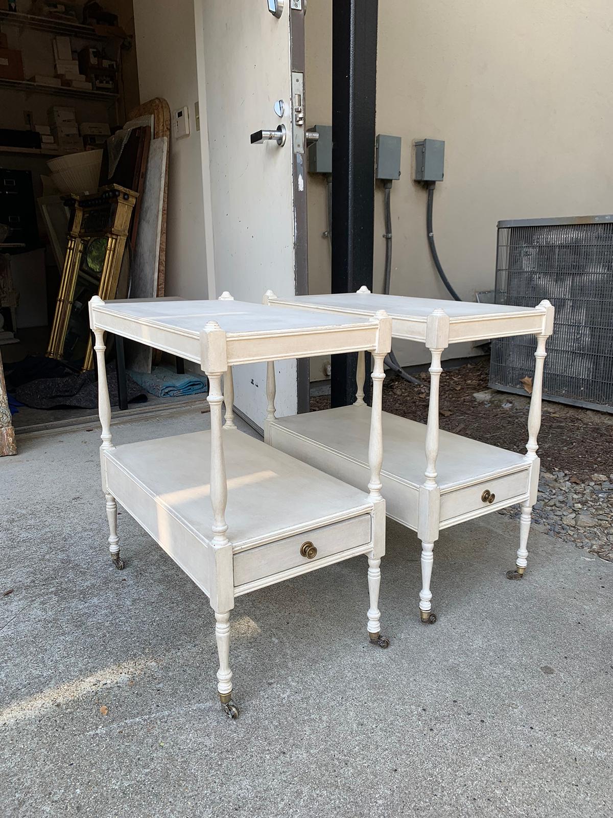 Pair of 20th Century Small Georgian Style Side Tables, Custom Painted 2