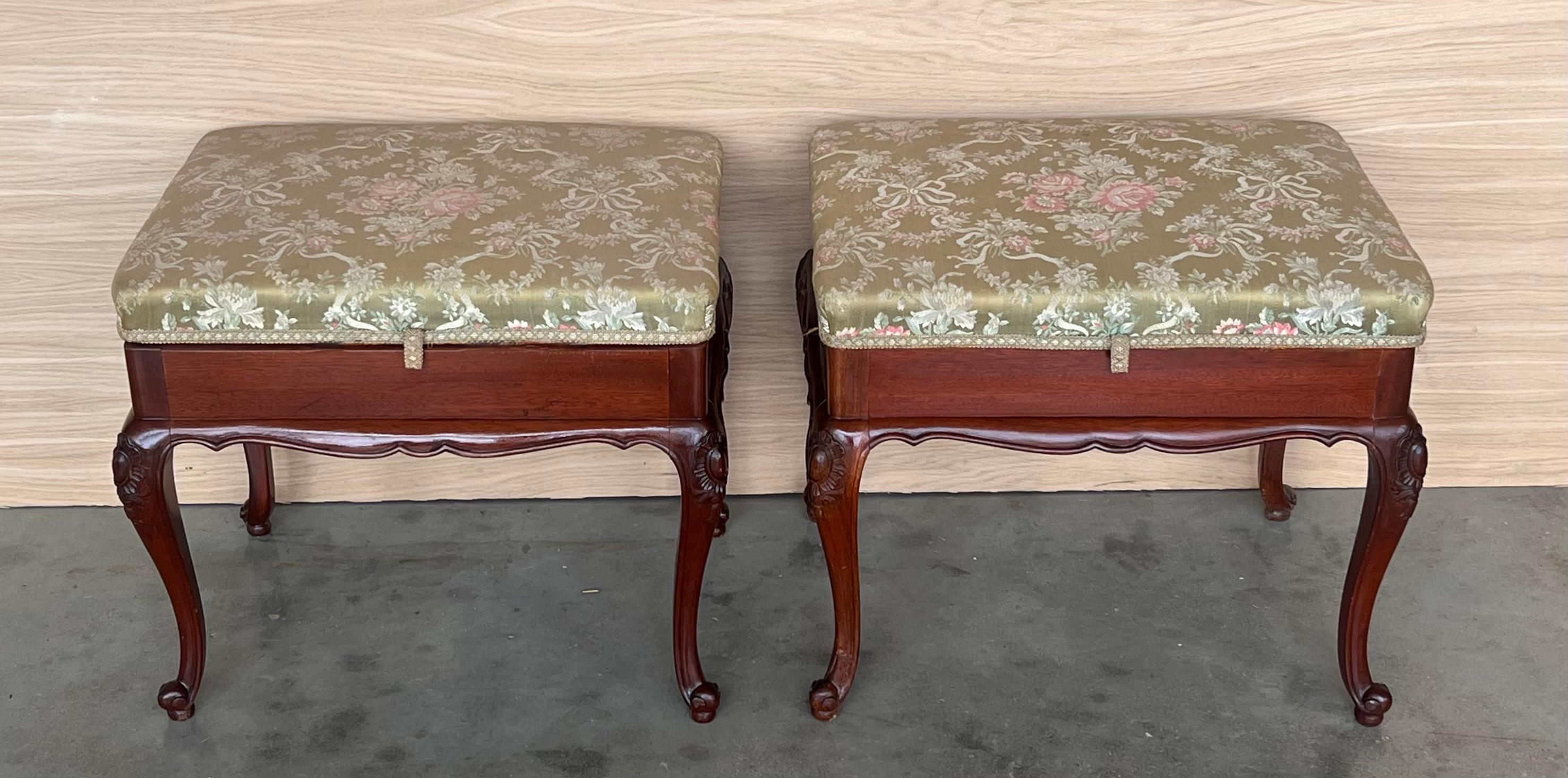 20th Century Pair of 20th century Spanish Folding up Footstools For Sale