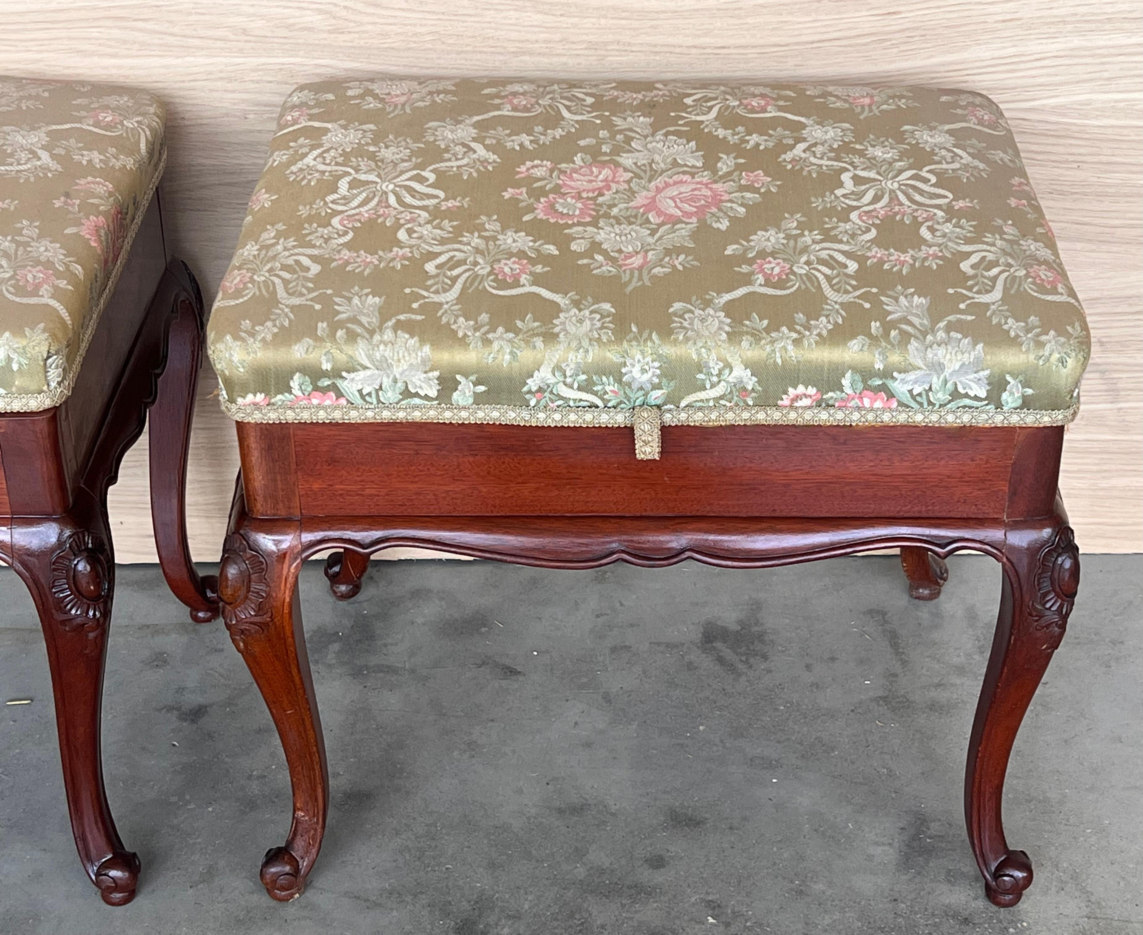 Pair of 20th century Spanish Folding up Footstools For Sale 1